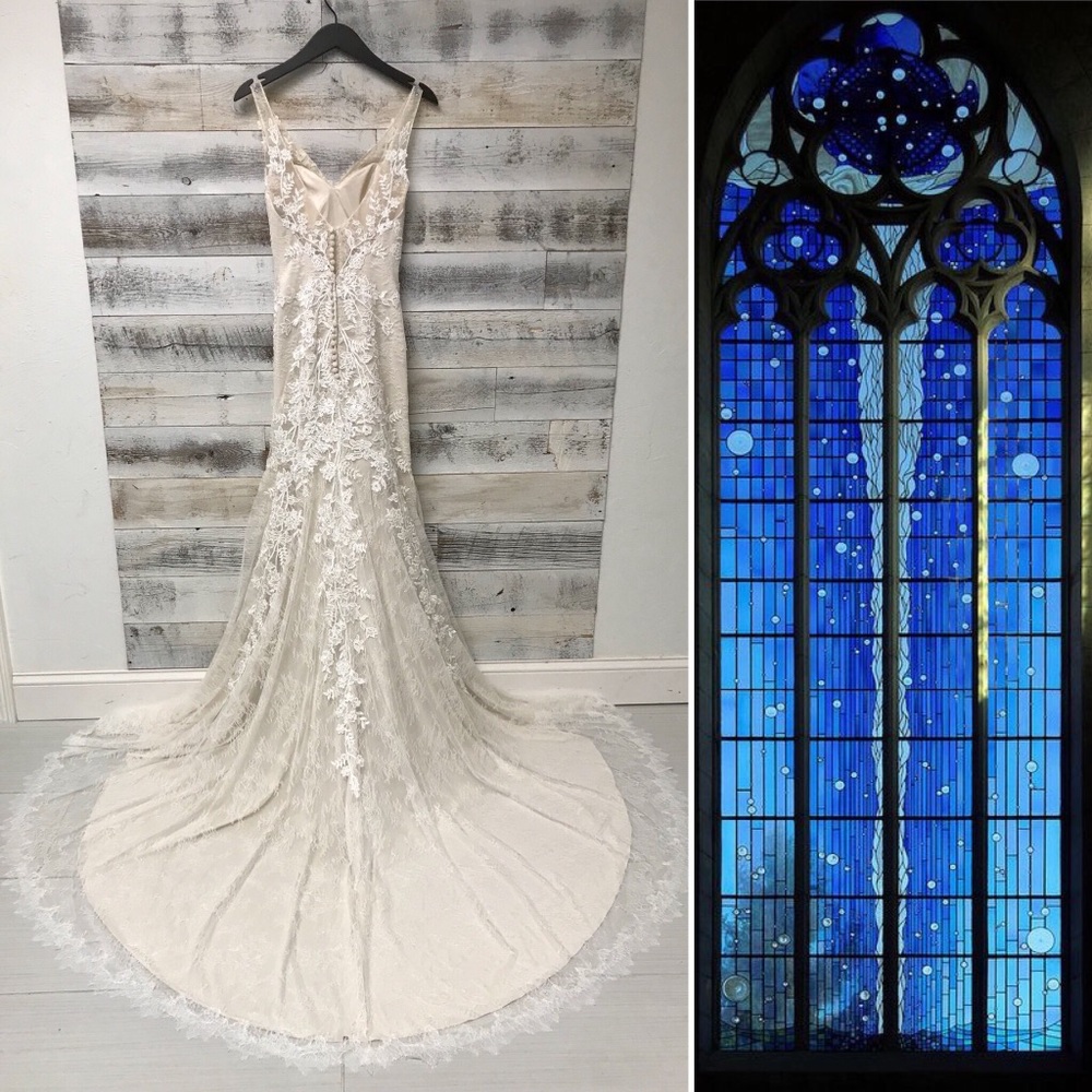BHLDN Anthropologie Elisha Ivory Lace Wedding Gown - Picture 7 of 8